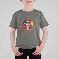 Black Santa Merry And Melanated T Shirt For Kid Christmas Holiday Gift - Wonder Print Shop