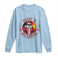 Black Santa Merry And Melanated Long Sleeve Shirt Christmas Holiday Gift - Wonder Print Shop