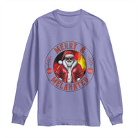 Black Santa Merry And Melanated Long Sleeve Shirt Christmas Holiday Gift - Wonder Print Shop