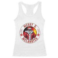 Black Santa Merry And Melanated Racerback Tank Top Christmas Holiday Gift - Wonder Print Shop