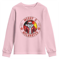 Black Santa Merry And Melanated Youth Sweatshirt Christmas Holiday Gift - Wonder Print Shop