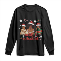 Melanin Christmas Long Sleeve Shirt Merry And Melanated Holiday Gift For Girl - Wonder Print Shop