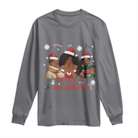Melanin Christmas Long Sleeve Shirt Merry And Melanated Holiday Gift For Girl - Wonder Print Shop