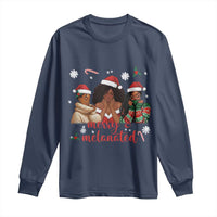 Melanin Christmas Long Sleeve Shirt Merry And Melanated Holiday Gift For Girl - Wonder Print Shop
