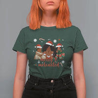 Melanin Christmas T Shirt For Women Merry And Melanated Holiday Gift For Girl - Wonder Print Shop