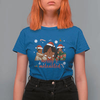 Melanin Christmas T Shirt For Women Merry And Melanated Holiday Gift For Girl - Wonder Print Shop