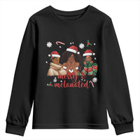 Melanin Christmas Youth Sweatshirt Merry And Melanated Holiday Gift For Girl - Wonder Print Shop