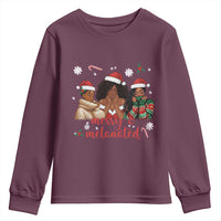 Melanin Christmas Youth Sweatshirt Merry And Melanated Holiday Gift For Girl - Wonder Print Shop