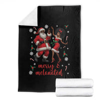 African American Christmas Throw Blanket Funny Dancing Black Santa And Mrs Claus Merry And Melanated - Wonder Print Shop