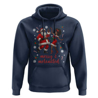 African American Christmas Hoodie Funny Dancing Black Santa And Mrs Claus Merry And Melanated - Wonder Print Shop