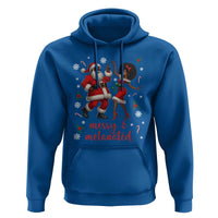 African American Christmas Hoodie Funny Dancing Black Santa And Mrs Claus Merry And Melanated - Wonder Print Shop