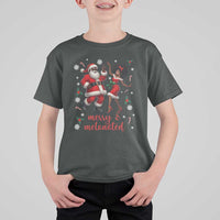 African American Christmas T Shirt For Kid Funny Dancing Black Santa And Mrs Claus Merry And Melanated - Wonder Print Shop