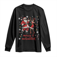 African American Christmas Long Sleeve Shirt Funny Dancing Black Santa And Mrs Claus Merry And Melanated - Wonder Print Shop