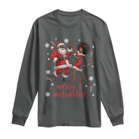 African American Christmas Long Sleeve Shirt Funny Dancing Black Santa And Mrs Claus Merry And Melanated - Wonder Print Shop