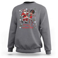African American Christmas Sweatshirt Funny Dancing Black Santa And Mrs Claus Merry And Melanated - Wonder Print Shop