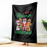 Have A Melanin Christmas Throw Blanket Black Family African American Xmas Gift - Wonder Print Shop