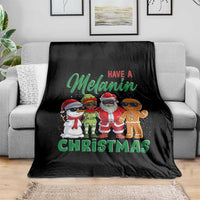 Have A Melanin Christmas Throw Blanket Black Family African American Xmas Gift - Wonder Print Shop