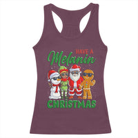 Have A Melanin Christmas Racerback Tank Top Black Family African American Xmas Gift - Wonder Print Shop