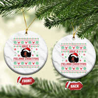 Have A Melanin Christmas Ceramic Ornament Cute Black Santa Girl Ugly Xmas - Wonder Print Shop