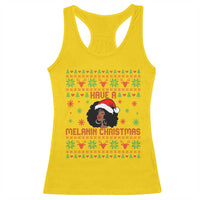 Have A Melanin Christmas Racerback Tank Top Cute Black Santa Girl Ugly Xmas - Wonder Print Shop