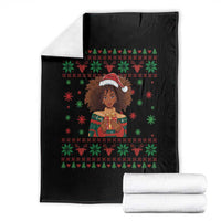 Black Queen Christmas Throw Blanket African American Girl Black Pride - Wonder Print Shop