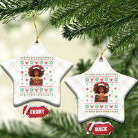 Black Queen Christmas Ceramic Ornament African American Girl Black Pride - Wonder Print Shop