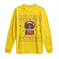 Black Queen Christmas Long Sleeve Shirt African American Girl Black Pride - Wonder Print Shop