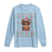 Black Queen Christmas Long Sleeve Shirt African American Girl Black Pride - Wonder Print Shop