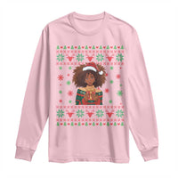 Black Queen Christmas Long Sleeve Shirt African American Girl Black Pride - Wonder Print Shop