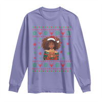 Black Queen Christmas Long Sleeve Shirt African American Girl Black Pride - Wonder Print Shop