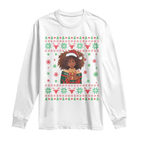 Black Queen Christmas Long Sleeve Shirt African American Girl Black Pride - Wonder Print Shop