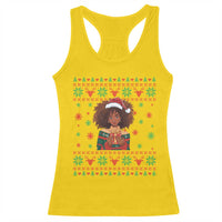 Black Queen Christmas Racerback Tank Top African American Girl Black Pride - Wonder Print Shop