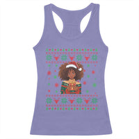 Black Queen Christmas Racerback Tank Top African American Girl Black Pride - Wonder Print Shop