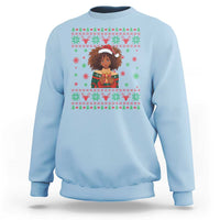 Black Queen Christmas Sweatshirt African American Girl Black Pride - Wonder Print Shop