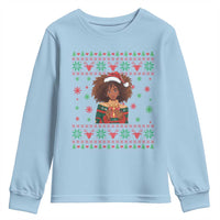 Black Queen Christmas Youth Sweatshirt African American Girl Black Pride - Wonder Print Shop