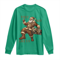 They Not Like Us Long Sleeve Shirt Funny Christmas Black Santa Claus - Wonder Print Shop