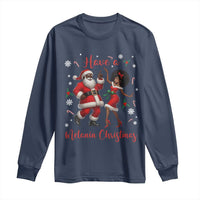 Have A Melanin Christmas Long Sleeve Shirt Funny Dancing Santa And Mrs Claus Culture Gift - Wonder Print Shop