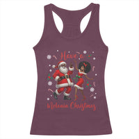 Have A Melanin Christmas Racerback Tank Top Funny Dancing Santa And Mrs Claus Culture Gift - Wonder Print Shop