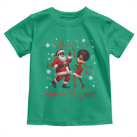 Have A Melanin Christmas Toddler T Shirt Funny Dancing Santa And Mrs Claus Culture Gift - Wonder Print Shop