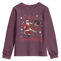 Have A Melanin Christmas Youth Sweatshirt Funny Dancing Santa And Mrs Claus Culture Gift - Wonder Print Shop