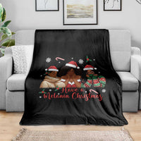 Have A Melanin Christmas Throw Blanket Black Girl Xmas Gift - Wonder Print Shop