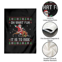 Oh What Fun It Is To Ride Garden Flag Black Santa Bull Rider Ugly Christmas Gift - Wonder Print Shop