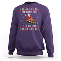 Oh What Fun It Is To Ride Sweatshirt Black Santa Bull Rider Ugly Christmas Gift - Wonder Print Shop