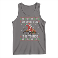Oh What Fun It Is To Ride Tank Top Black Santa Bull Rider Ugly Christmas Gift - Wonder Print Shop
