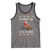 Oh What Fun It Is To Ride Tank Top Black Santa Bull Rider Ugly Christmas Gift - Wonder Print Shop