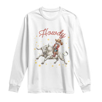Funny Nutcracker Bull Riding Long Sleeve Shirt Howdy Western Christmas Holiday Gift - Wonder Print Shop