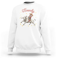 Funny Nutcracker Bull Riding Sweatshirt Howdy Western Christmas Holiday Gift - Wonder Print Shop