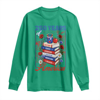 250 Years Of America American Teacher Graphic Long Sleeve Shirt Patriotic Educator Gift