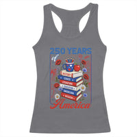 250 Years Of America American Teacher Graphic Racerback Tank Top Patriotic Educator Gift