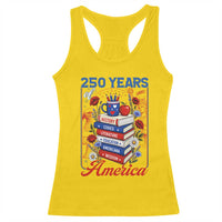 250 Years Of America American Teacher Graphic Racerback Tank Top Patriotic Educator Gift